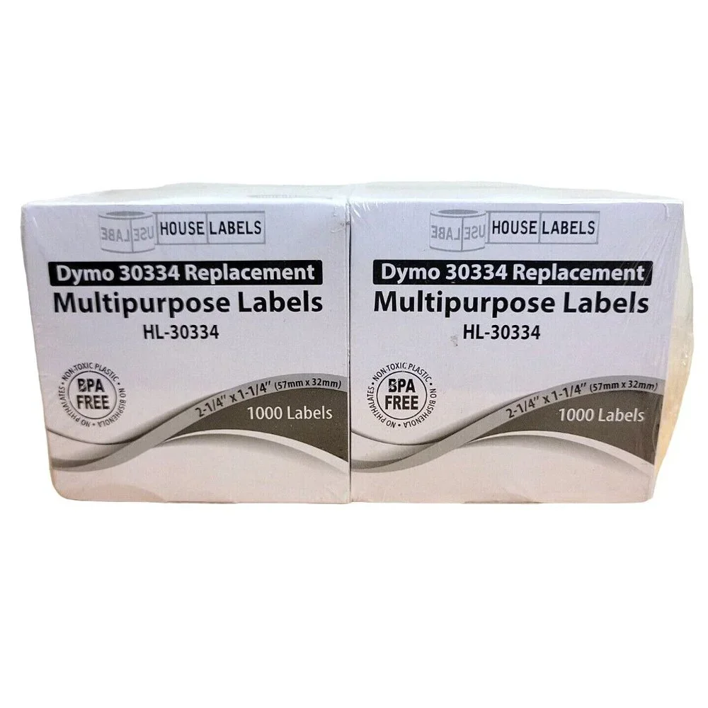 DYMO 30334 Replacement Multipurpose Label HL-30334 6 Rolls of 1000 2-1/4 - 1-1/4